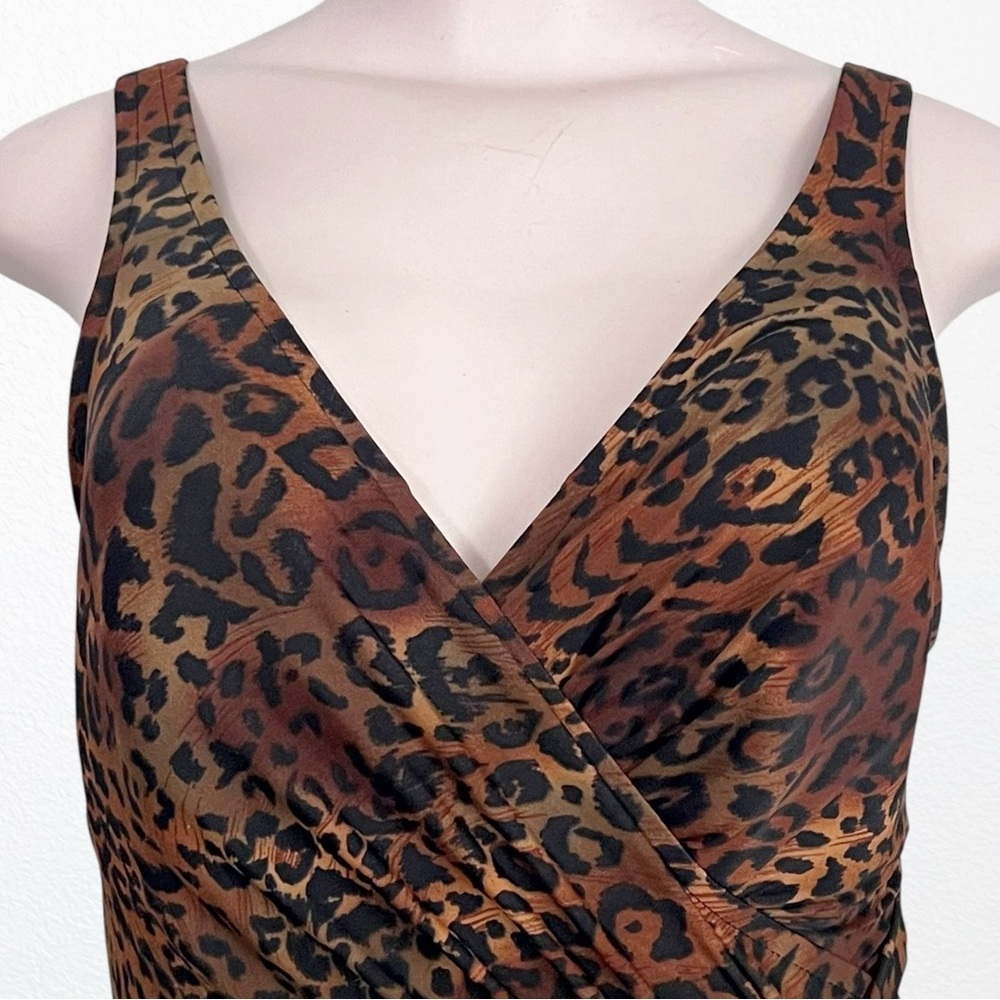 Miraclesuit Oceanus Swimsuit Cheetah SZ 10 Made in USA Beach Vacay Cruise Pinup - Picture 4 of 14